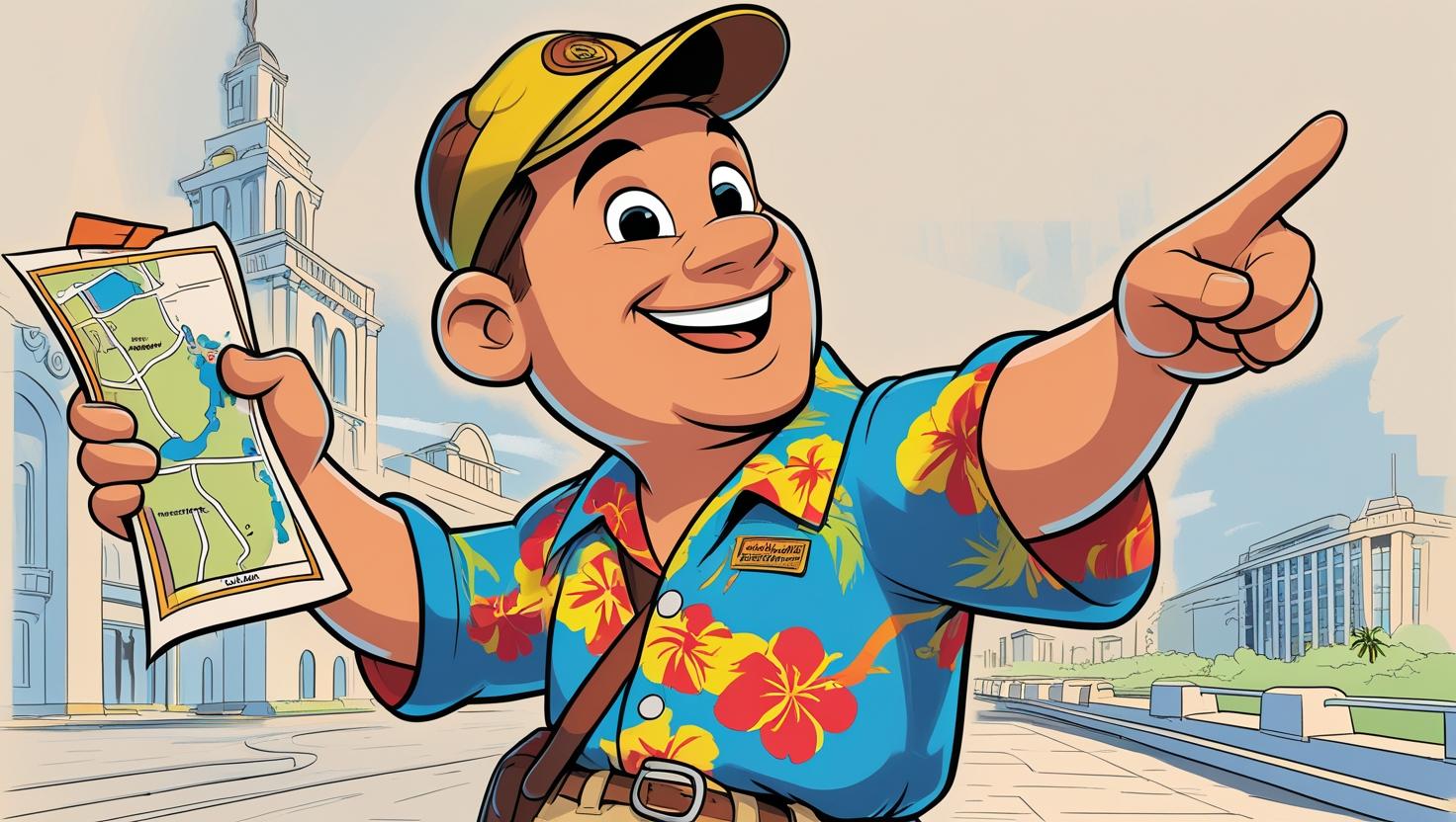 tour guide cartoon